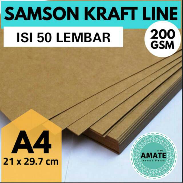 Jual Kertas Kraft Liner Karton 200g A4 Isi 50 Lbr Kertas Crafting