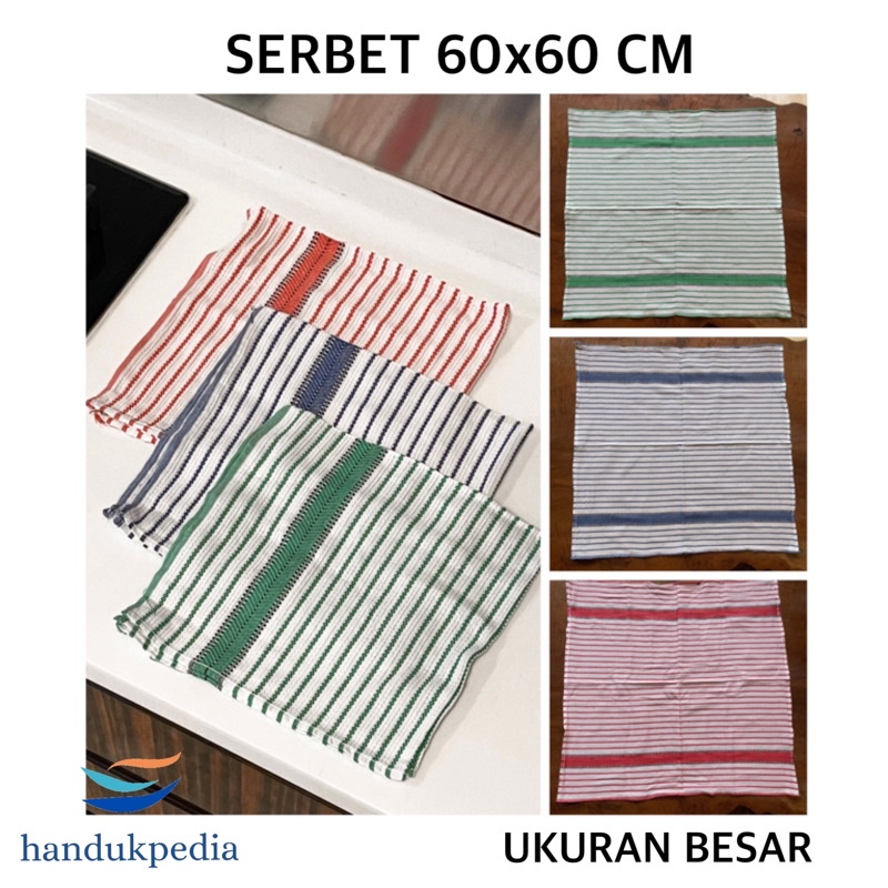 Jual SERBET KAIN LAP UKURAN BESAR MOTIF SALUR 60 X 60 Cm Shopee