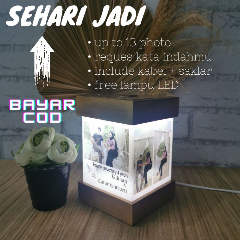 Jual Cod Sehari Jadi Lampu Tidur Hias Kolase Kado Wedding Wisuda