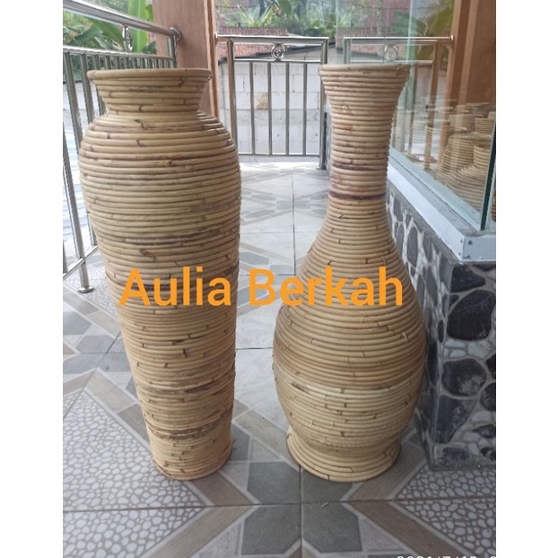 Jual Guci Rotan Cm Gendut Kualitas Eksport Vas Bunga Rotan Utk Bunga