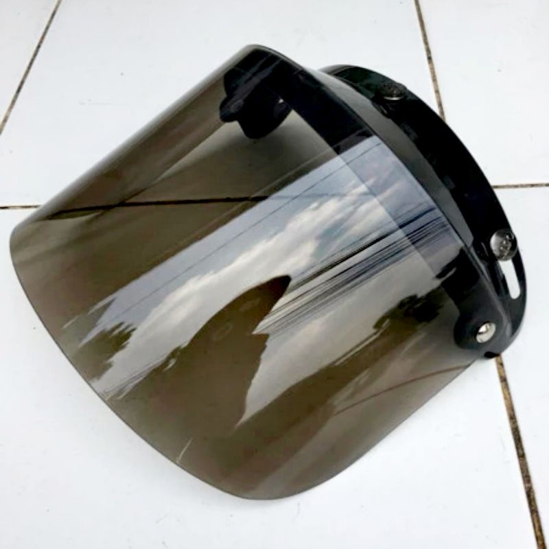 Jual Visor Kaca Bogo Datar Rata Lurus Retro Clear Bening Dark Smoke