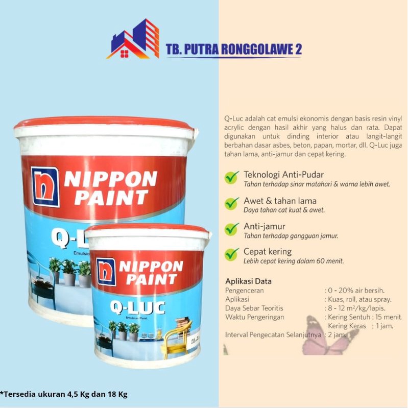 Jual Cat Tembok Q Luc 5 Kg Nippon Paint Shopee Indonesia