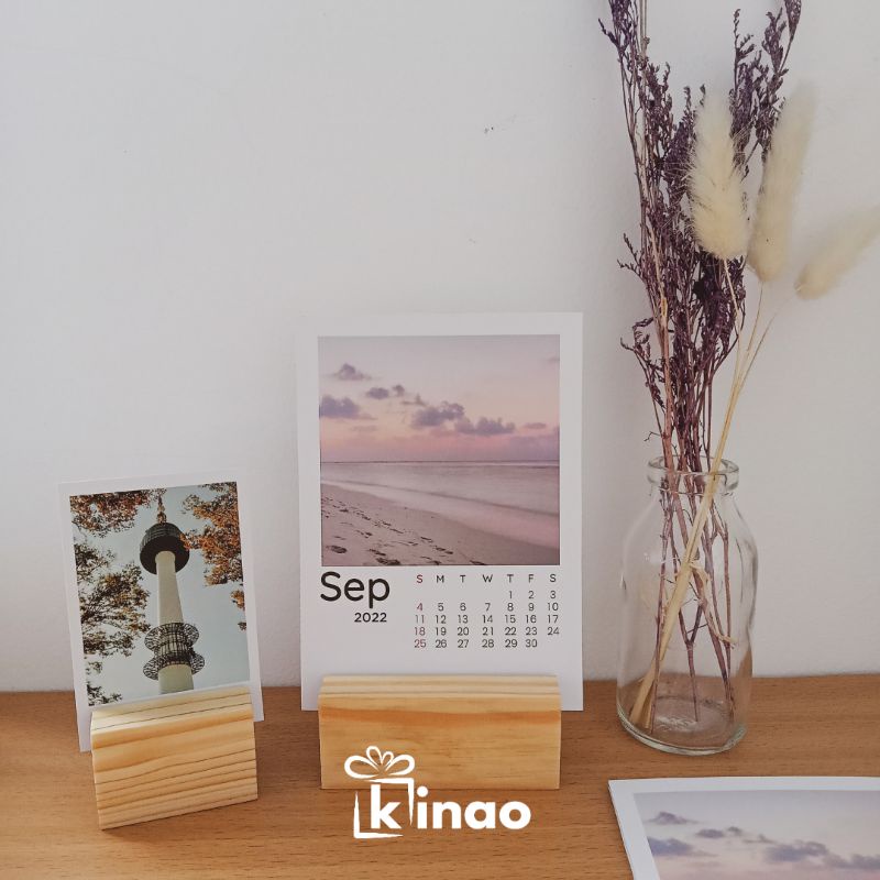 Jual Kalender Simple Minimalist Aesthetic Penyangga Kayu Desk