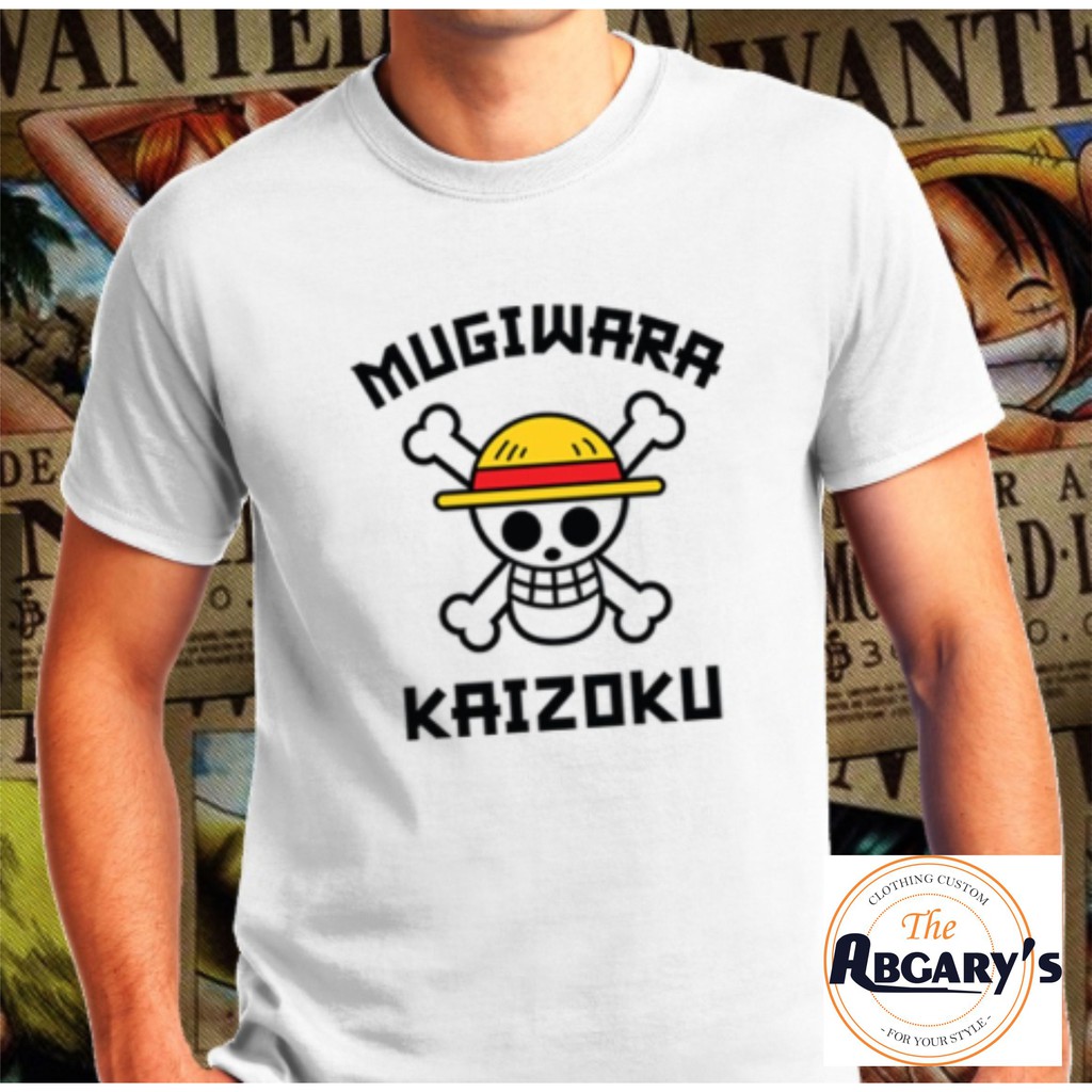 Jual Kaos Mugiwara Kaizoku Kaos One Piece Kaos Bajak Laut Topi Jerami