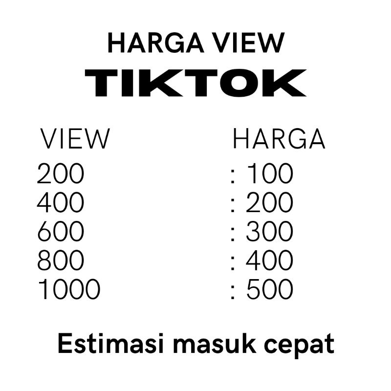 Jual JUAL VIEW TIKTOK TERMURAH CEPAT Shopee Indonesia