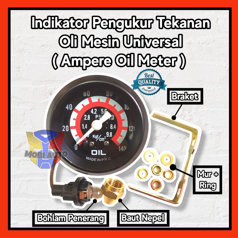 Jual Ampere Amper Meter Oli Oil Meter Indikator Pengukur Tekanan Oli