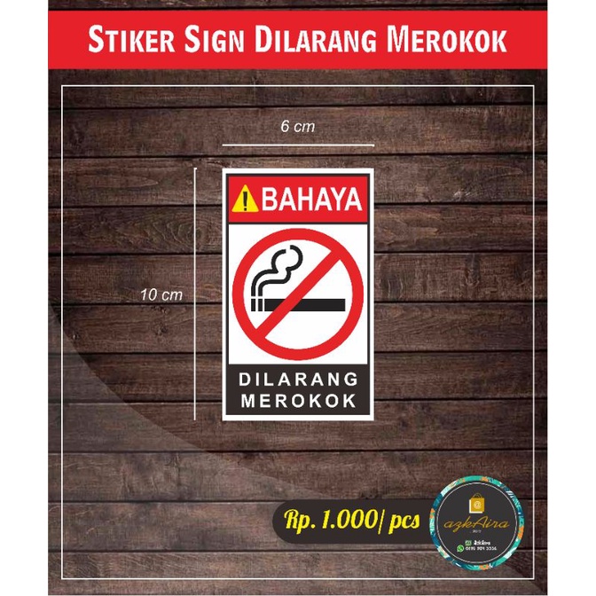 Jual Sticker Stiker Sign Rambu Dilarang Merokok Uk X Cm Shopee