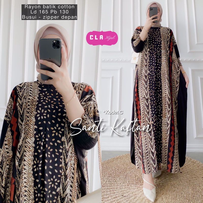 Jual Aktsara Batik Kaftan Wanita Kaftan Dress Modern Hijab Kaftan Cap