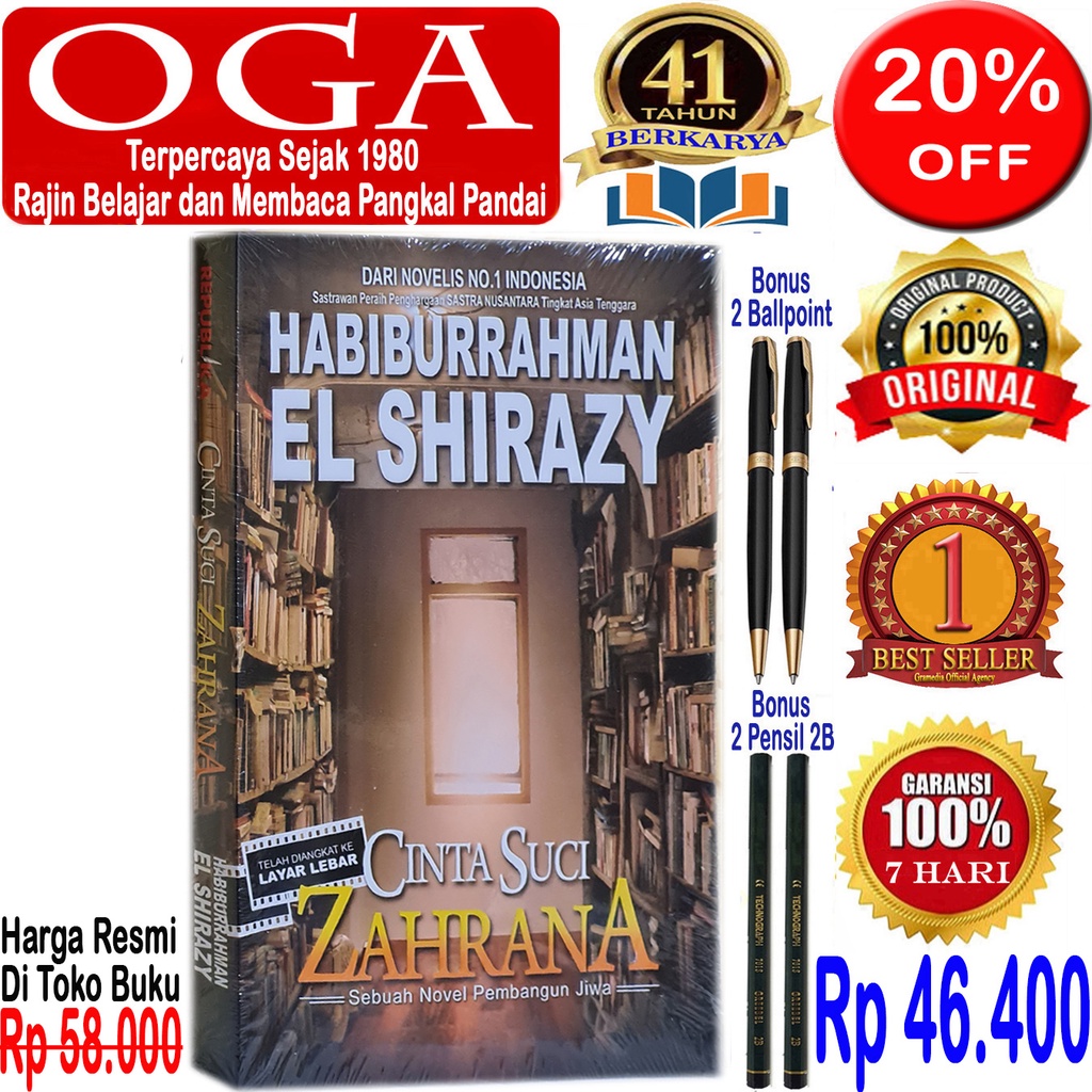 Jual Buku Novel Cinta Suci Zahrana Habiburrahman El Shirazy