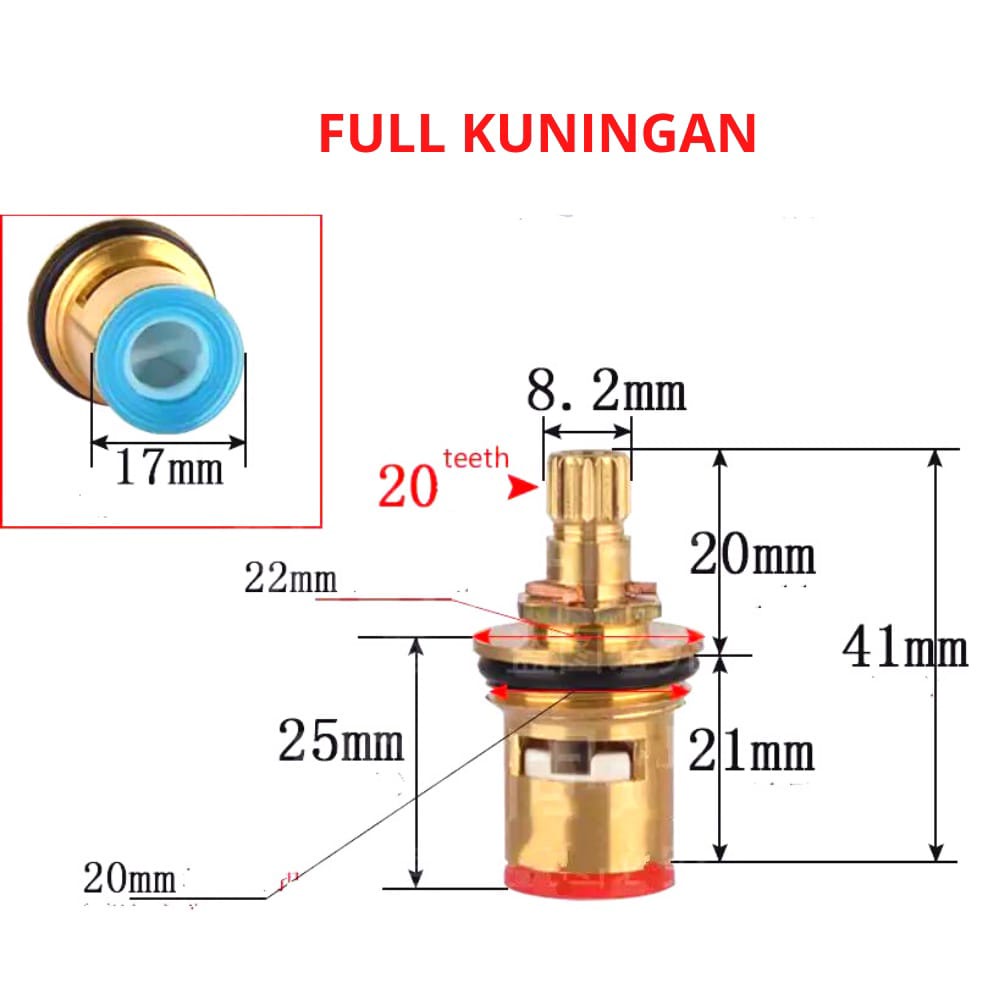 Jual Jantung Kran Kran Air Catridge Spare Part Kran Tembok Wastafel