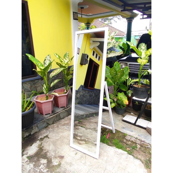 Jual Standing Mirror Jati Belanda Whiteseries Putih Cermin Fullbody