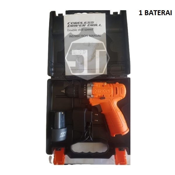 Jual Xenon Cordless Driver Drill Cdd E Baterai Volt Mesin Bor