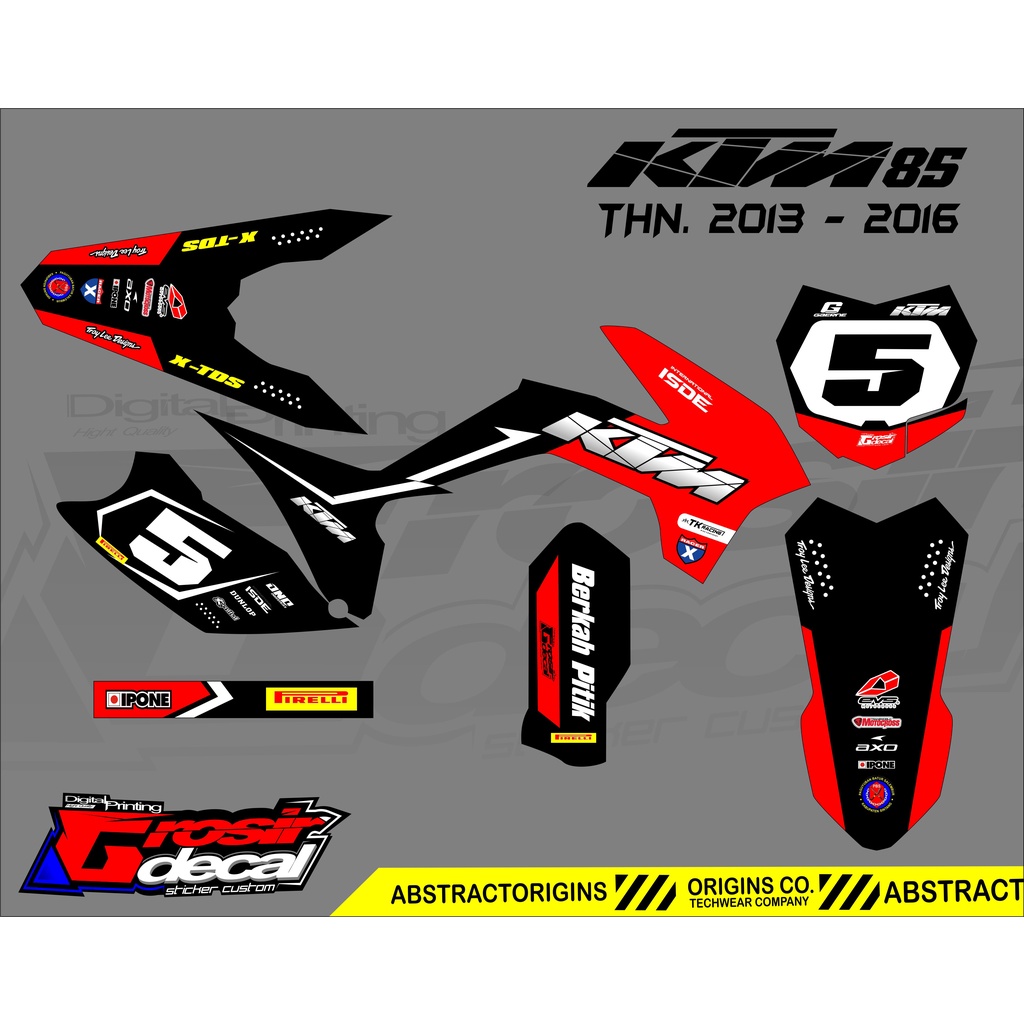 Jual Decal Sticker KTM 85 2013 2016 Dekal Stiker KTM 85 2013 2016