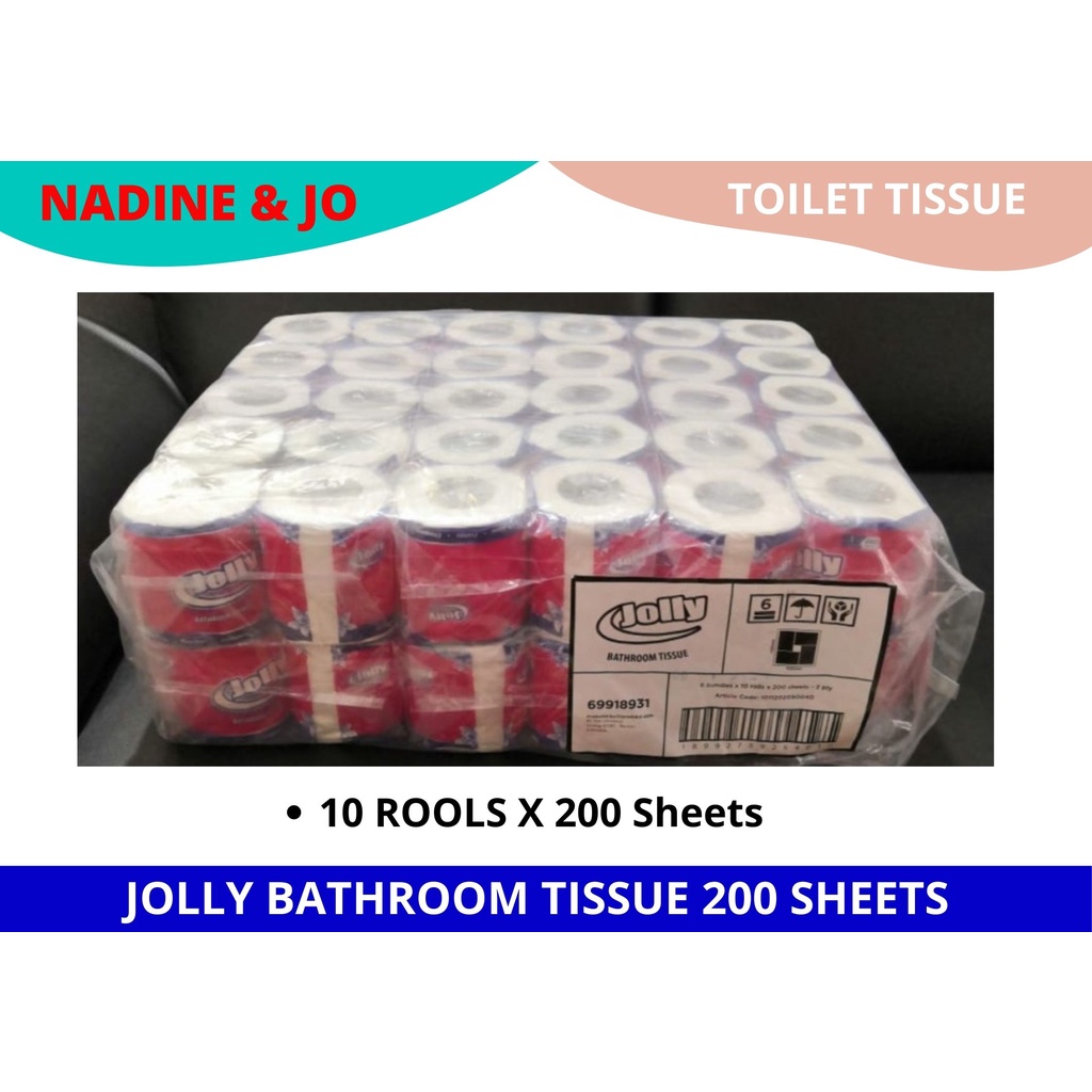 Jual Tissue Toilet JOLLY 10 Roll Bathroom Tissu 200 Sheets Shopee