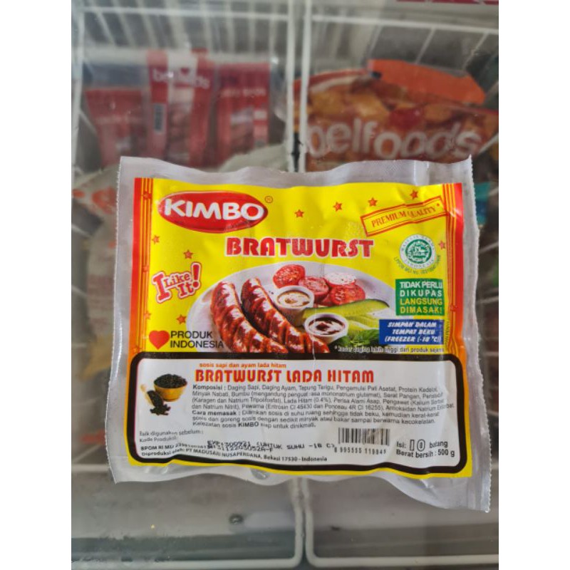 Jual Kimbo Sosis Bratwurst Lada Hitam Gr Isi Shopee Indonesia