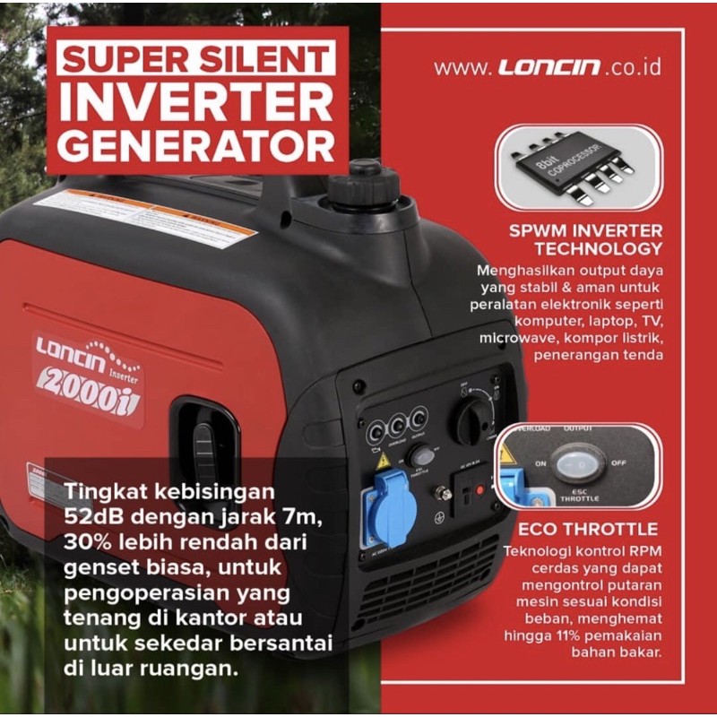 Jual Mesin Lampu Genset Silent Inverter Loncin Lc Watt