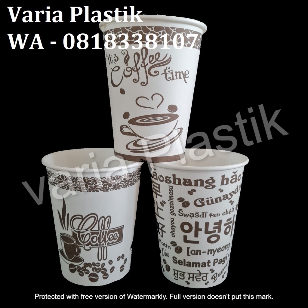 Jual Hot Paper Cup 8 Oz Motif Gelas Kertas Kopi Panas Papercup