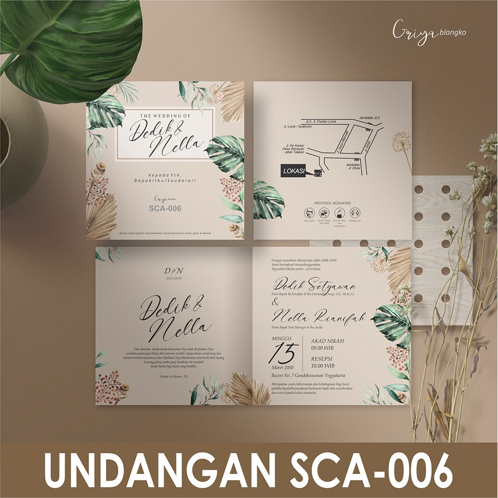 Jual SCA 006 Undangan Pernikahan Murah Blangko Undangan Griya