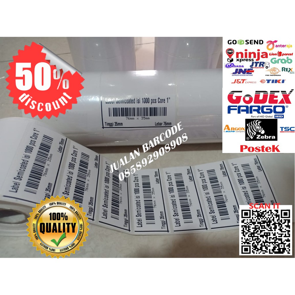 Jual Stiker Label Barcode Semicoated X Gap Core Pakai