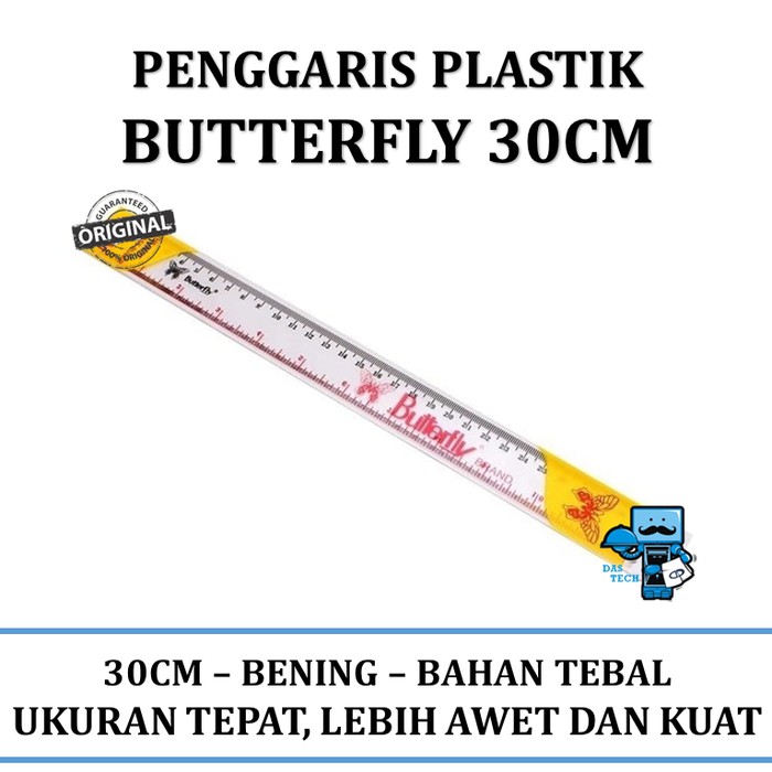 Jual Penggaris Plastik Butterfly 30 Cm Shopee Indonesia