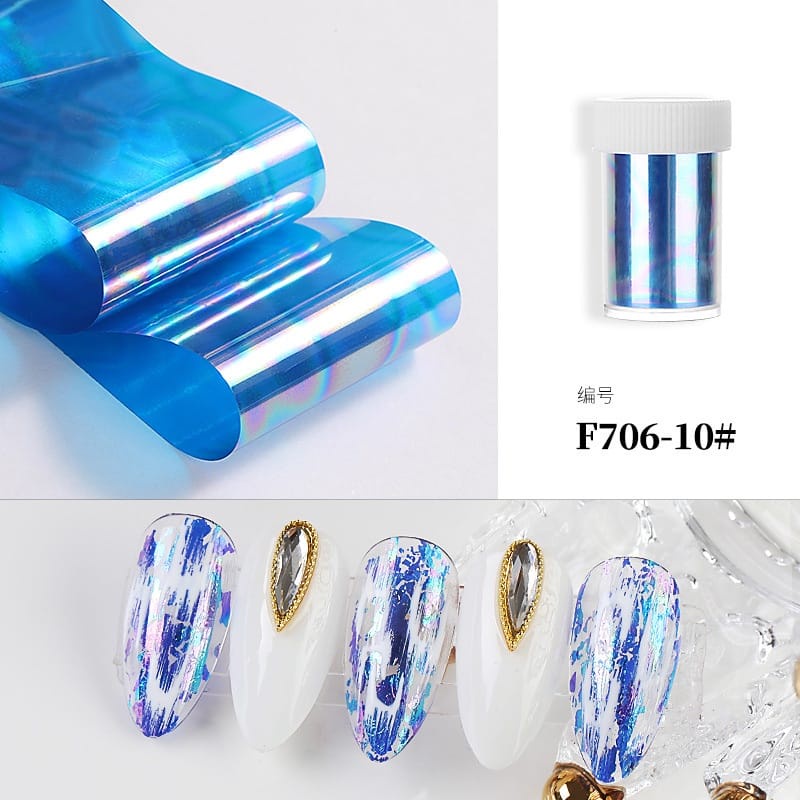 Jual Pretty Aurora Broken Glass Foils Nail Foil Decoration Transfer