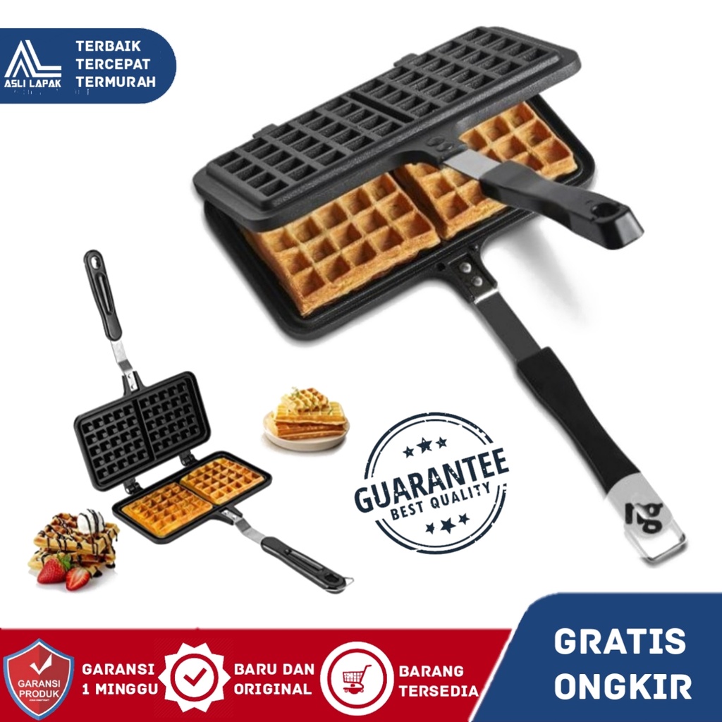 Jual Cetakan Kue Double Waffle Maker Nonstick Belgian Waffles Kue Pan