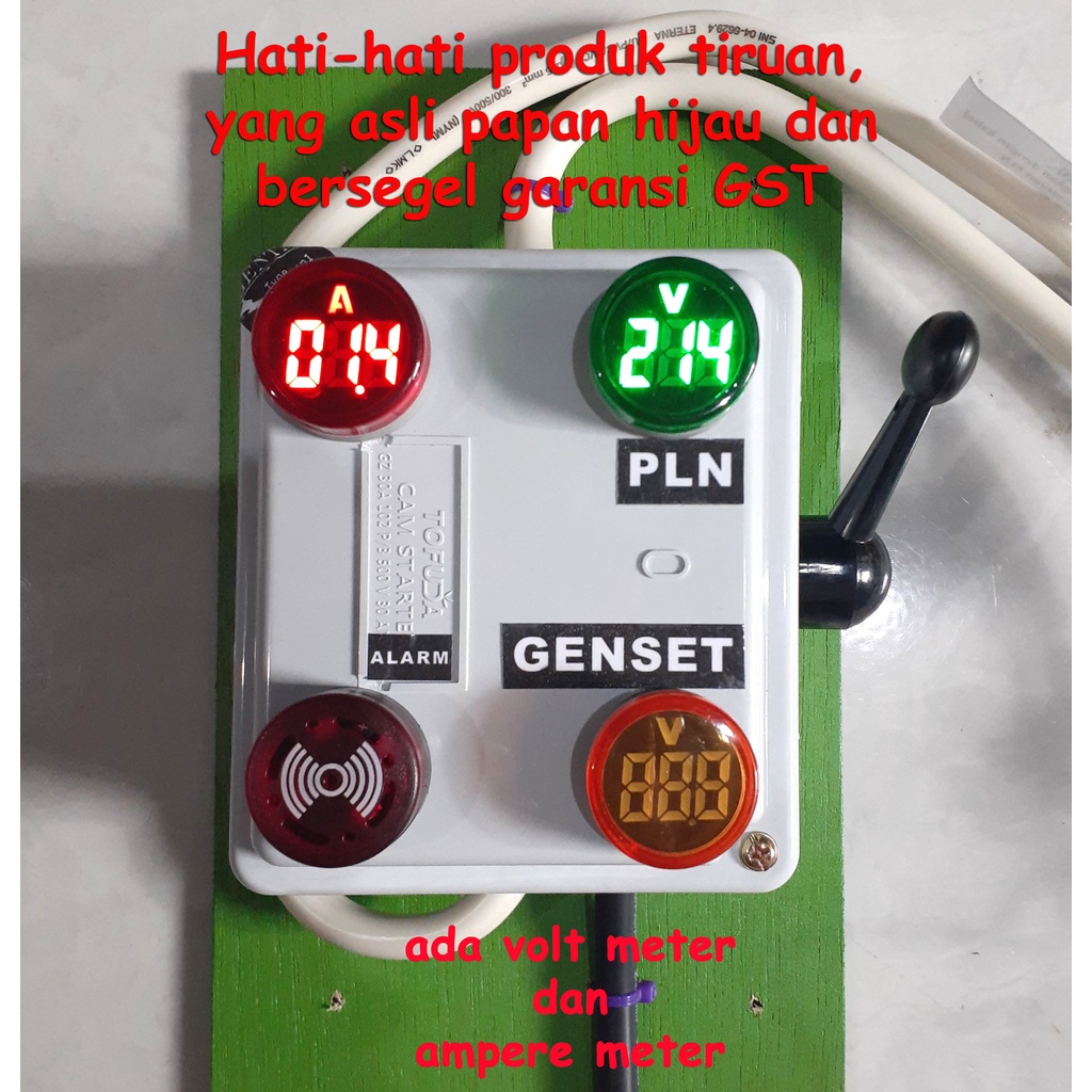 Jual Tuas Pemindah Listrik PLN Ke Genset Ada Ampere Dan 2 Voltmeter Cam