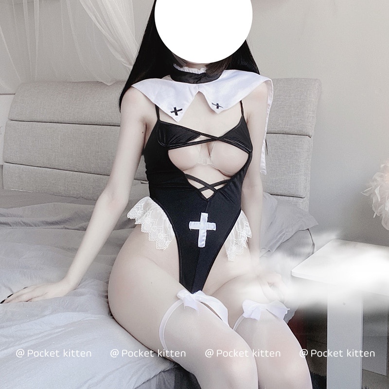 Jual Preorder Sexy Lingerie For Woman Maid Uniform Nun Cosplay Costumes