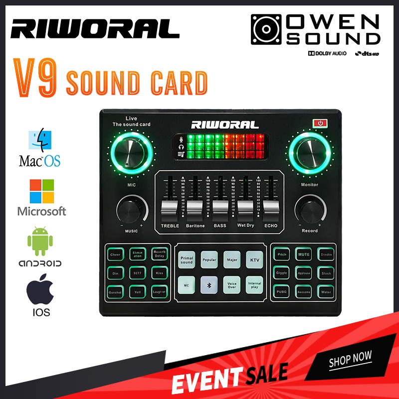 Jual Riworal Soundcard V Bluetooth Audio Usb External Sound Card Live