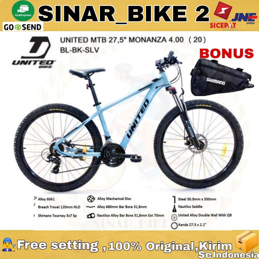 Jual Sepeda Gunung 27 5Inch MTB United MONANZA 4 00 21Speed Shopee