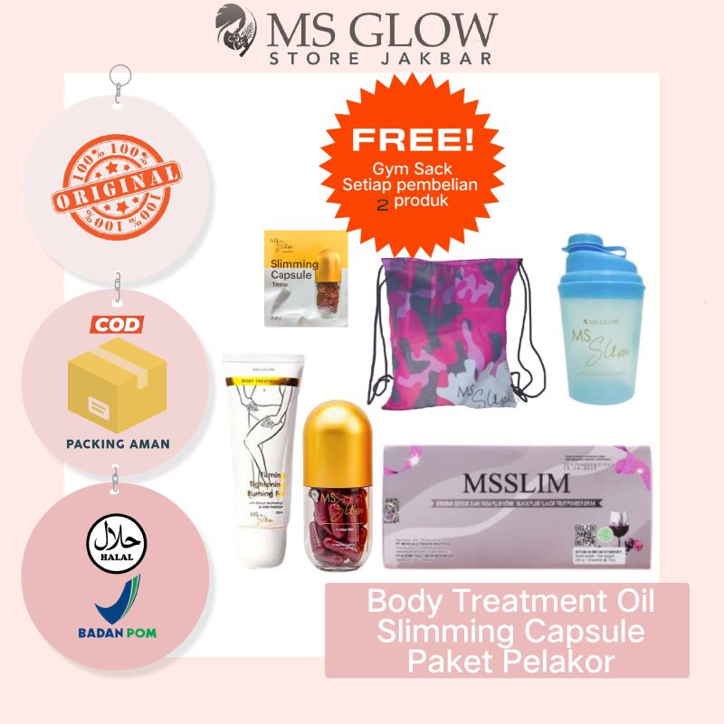 Jual MS Slim Body Treatment Oil Slimming Capsule Paket Pelakor