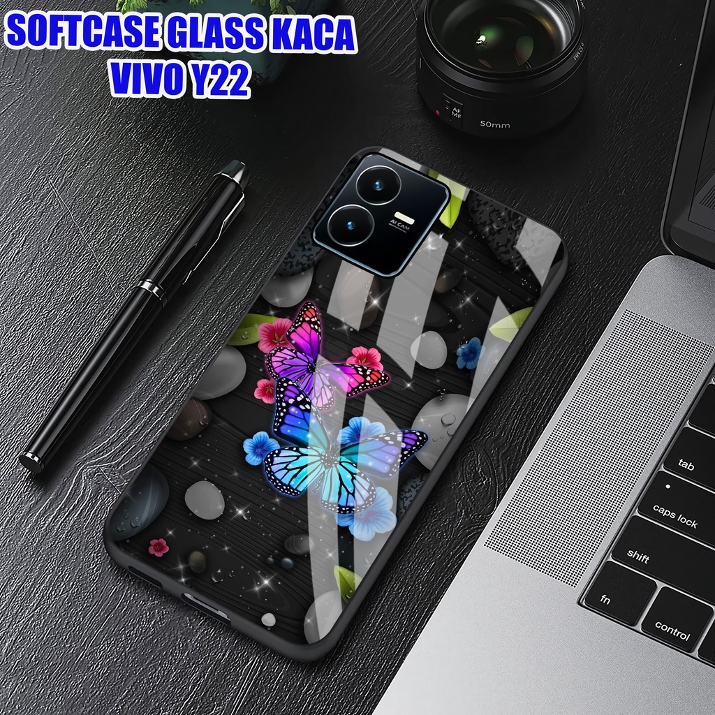 Jual Softcase Glass Kaca ViVO Y22 Case Hp Pelindung Handphone ViVO