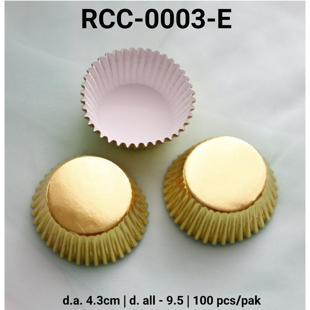 Jual RCC 0003 E Packaging Kertas Cupcake Case Emas Gold Muffin Cup Emas