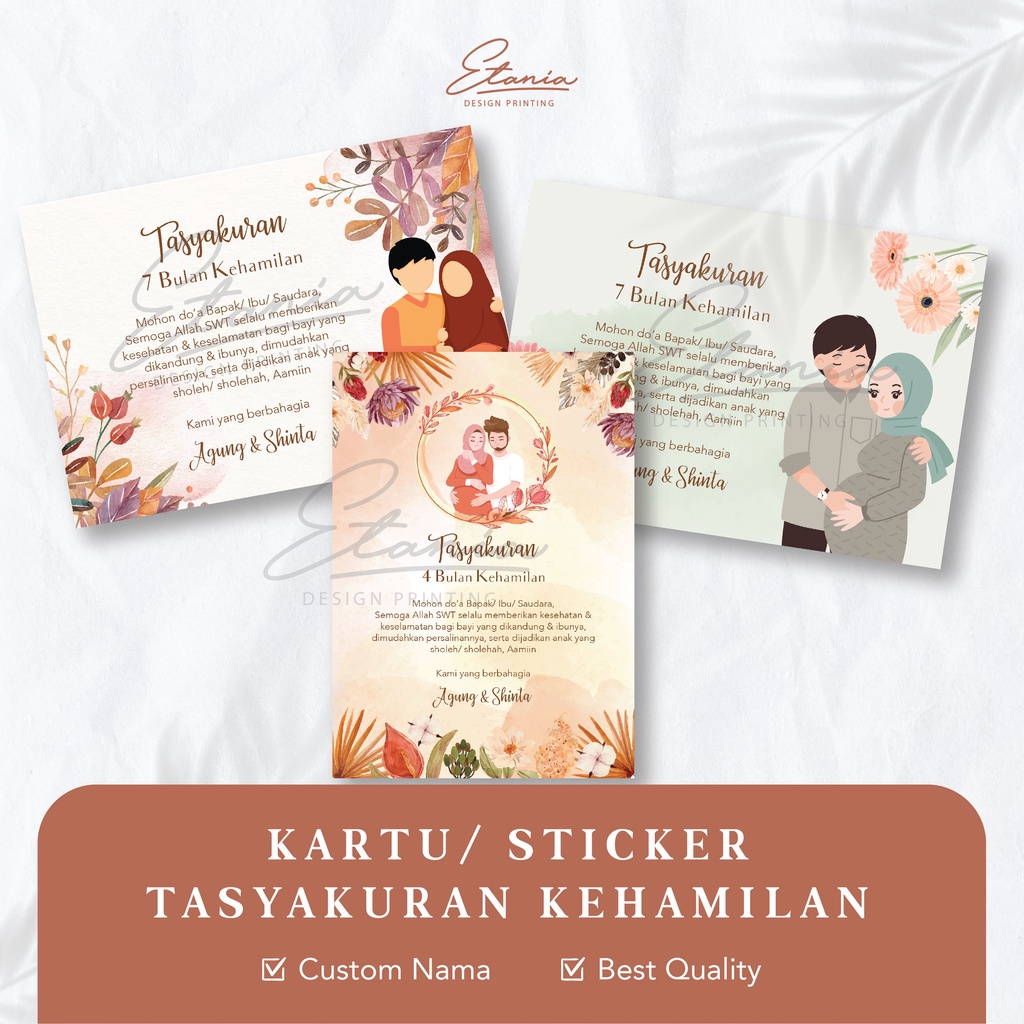 Jual Cetak Sticker Label Kartu Tasyakuran Syukuran Bulan Bulan