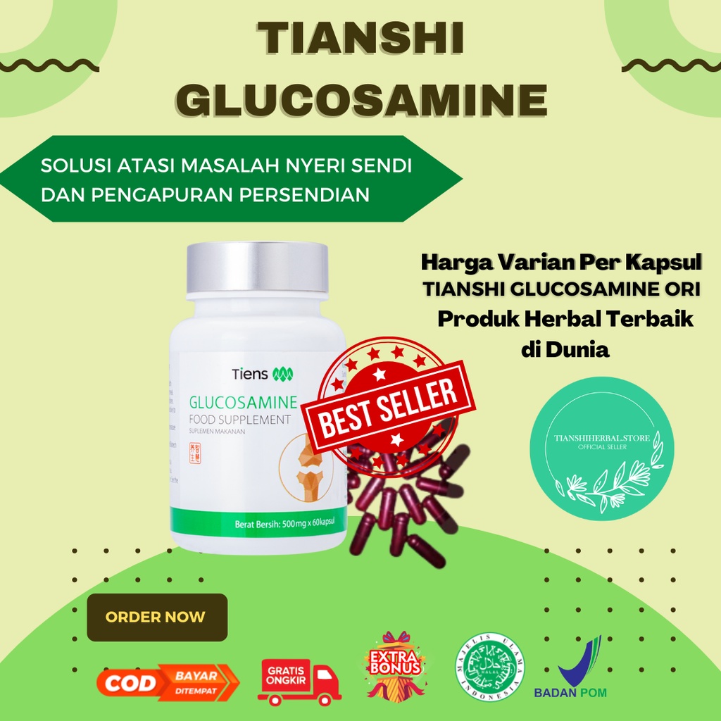 Jual VARIAN PER KAPSUL 60 KAPSUL TIANSHI GLUCOSAMINE PRODUK 100