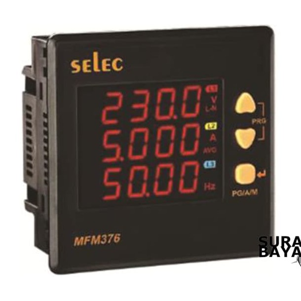 Jual Panel Meter 3 Phase LED Multifunction Meter MFM376 MERK SELEC