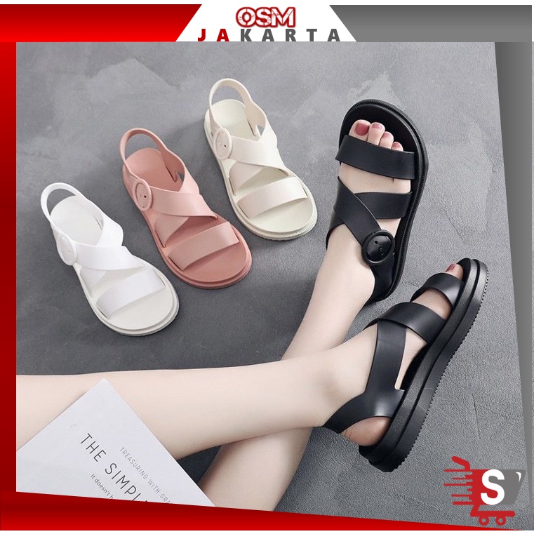 Jual Osm Jkt S Sandal Wanita Sandal Polos Wanita Bahan Jelly Sol