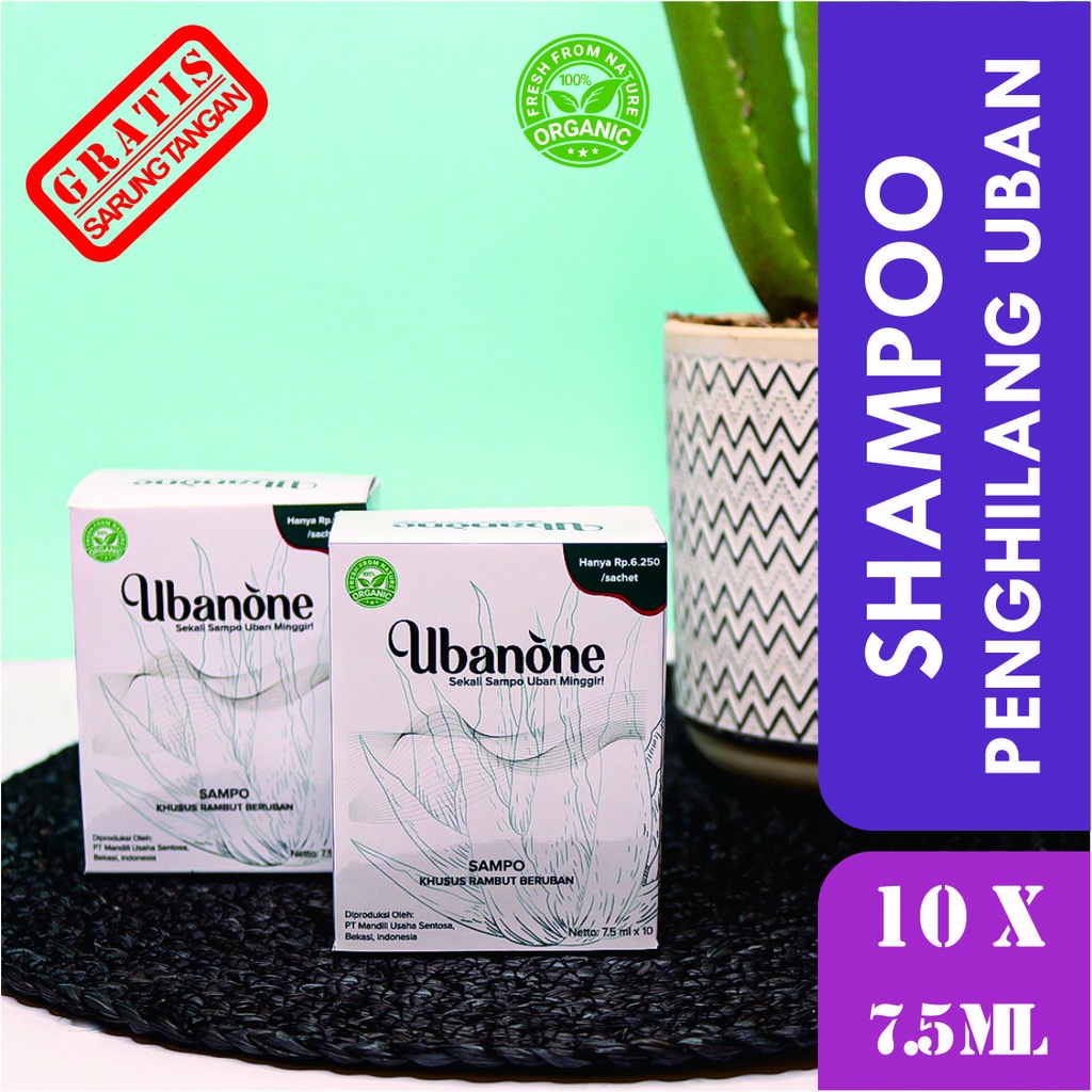 Jual Ubanone Shampo Penghilang Uban Dan Penghitam Rambut 1 Box 10