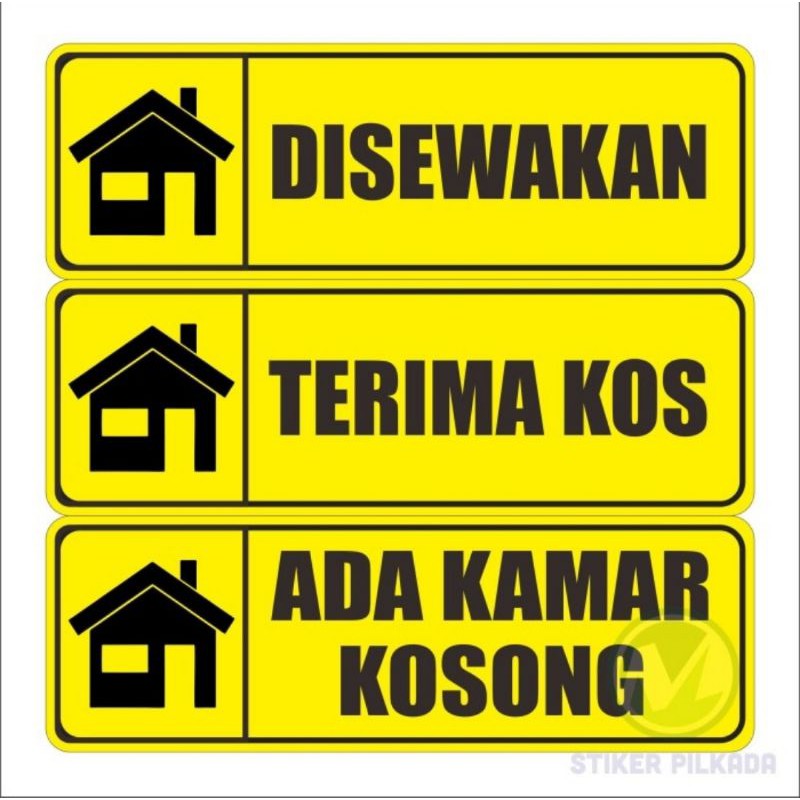 Jual STIKER VYNIL DISEWAKAN TERIMA KOS ADA KAMAR KOSONG DIJUAL