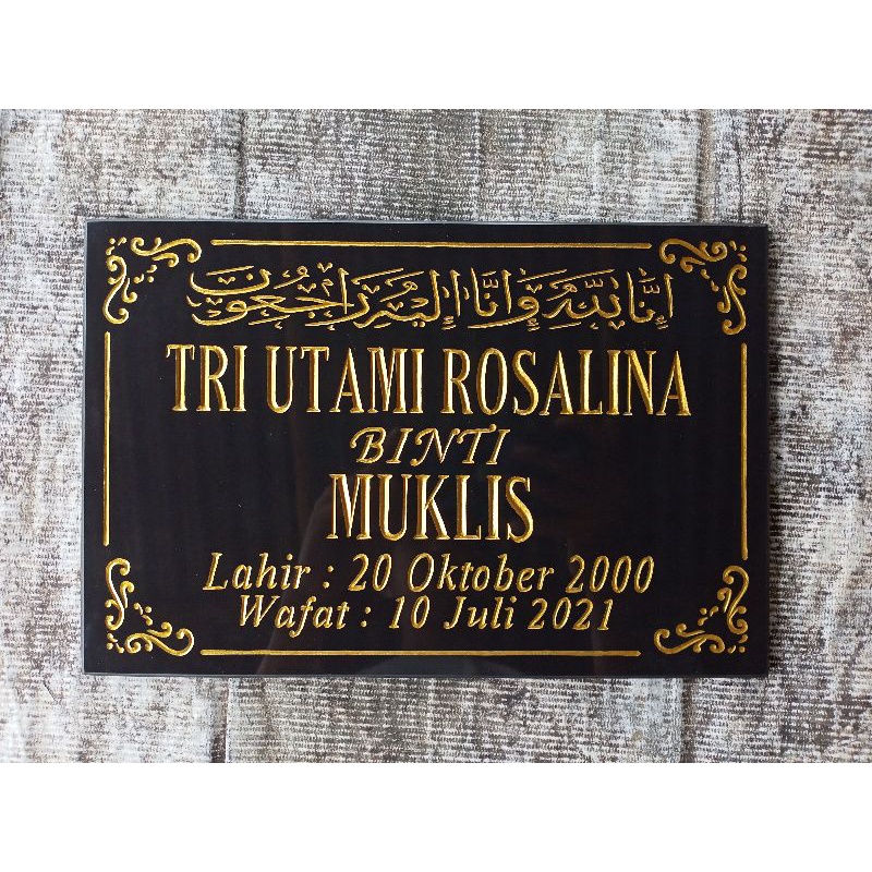 Jual Lempengan Nama Nisan Makam Batu Nisan Murah Ukuran 30x20cm