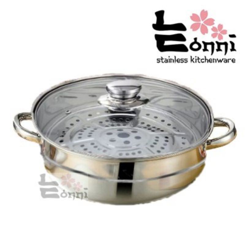 Jual Panci Multifungsi Sekat Kukusan Impor Murah Stainless Cooking Pan