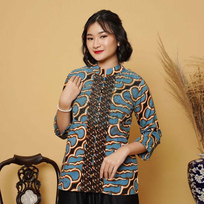 Jual NONA RARA Hanum RMB T1296 Baju Batik Kasual Modern Shopee