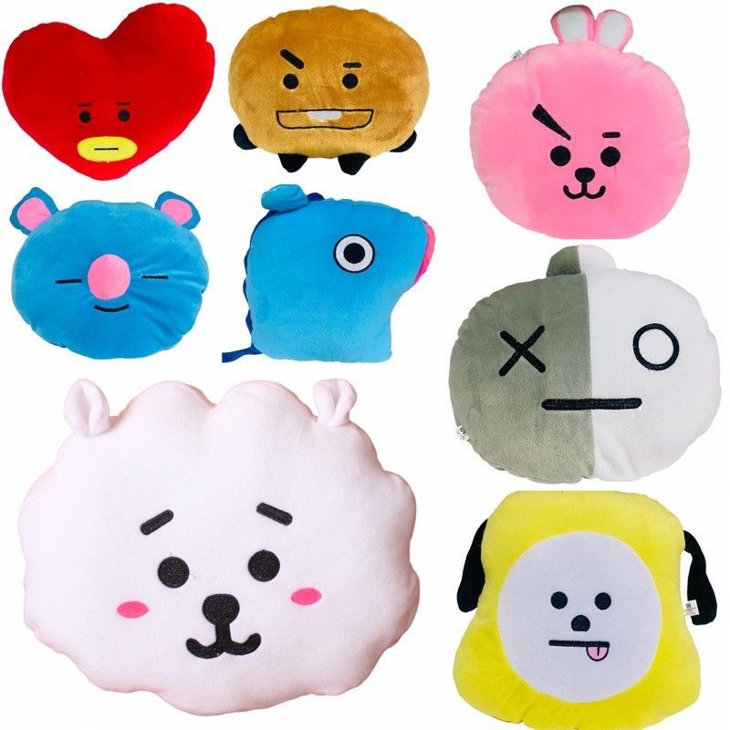 Jual Bantal Boneka Kepala BT21 BTS Cooky Chimmy Rj Van Koya Shooky Mang