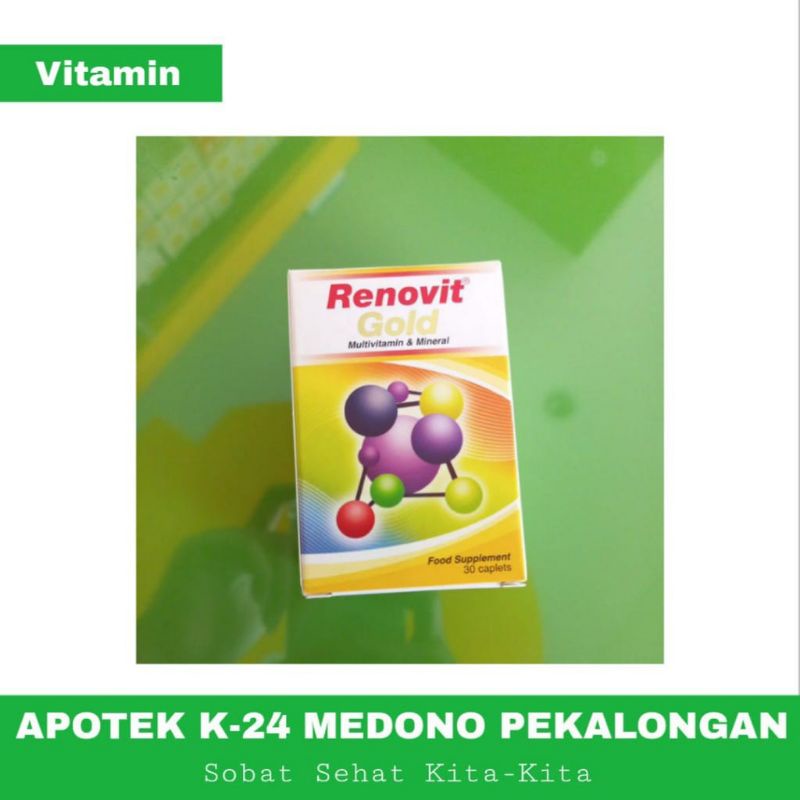 Jual Renovit Gold Multivitamin Mineral Isi 30 Kaplet Per Botol