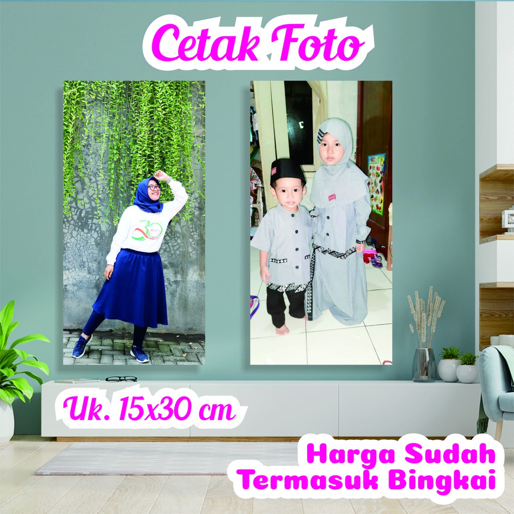 Jual Cetak Foto Bingkai Kayu MDF 15x30cm Tahan Air Lapisan Anti