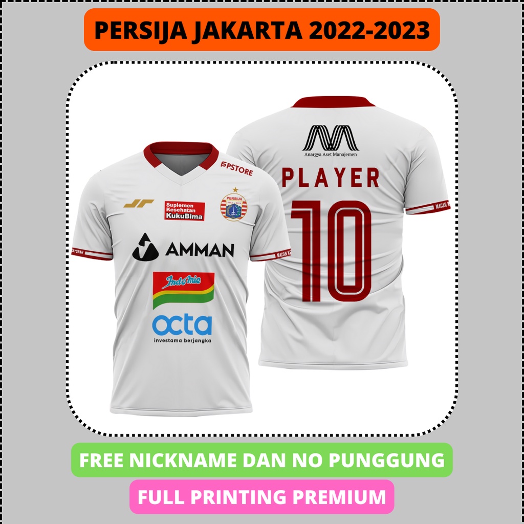 Jual Jersey Persija Free Nama Dan No No Punggung Full