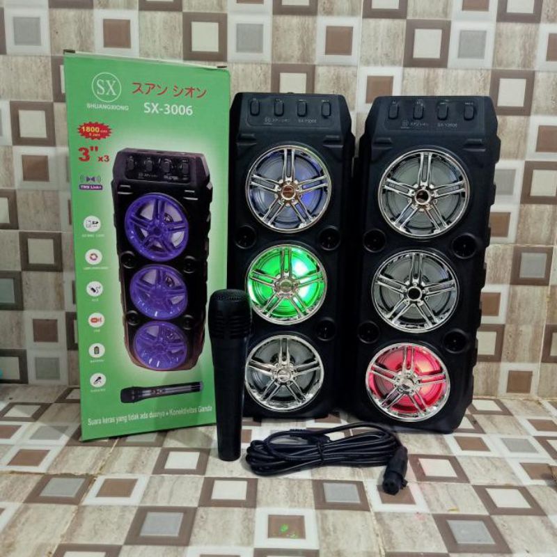 Jual COD SPEAKER BLUETOOTH KARAOKE 3 TINGKAT SALON AKTIF SX 3006 SUPER