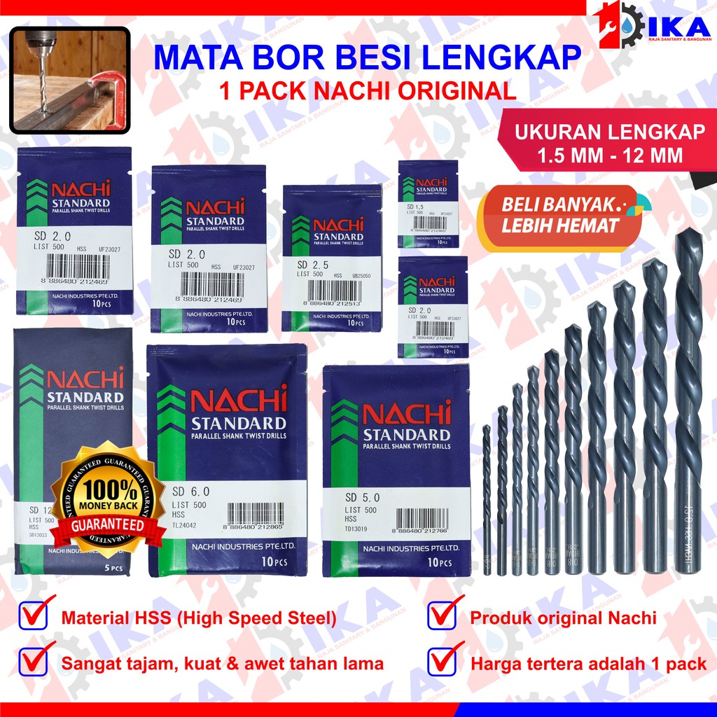 Jual Nachi Mata Bor Besi HSS 1 5MM 10MM High Quality Mata Bor Besi