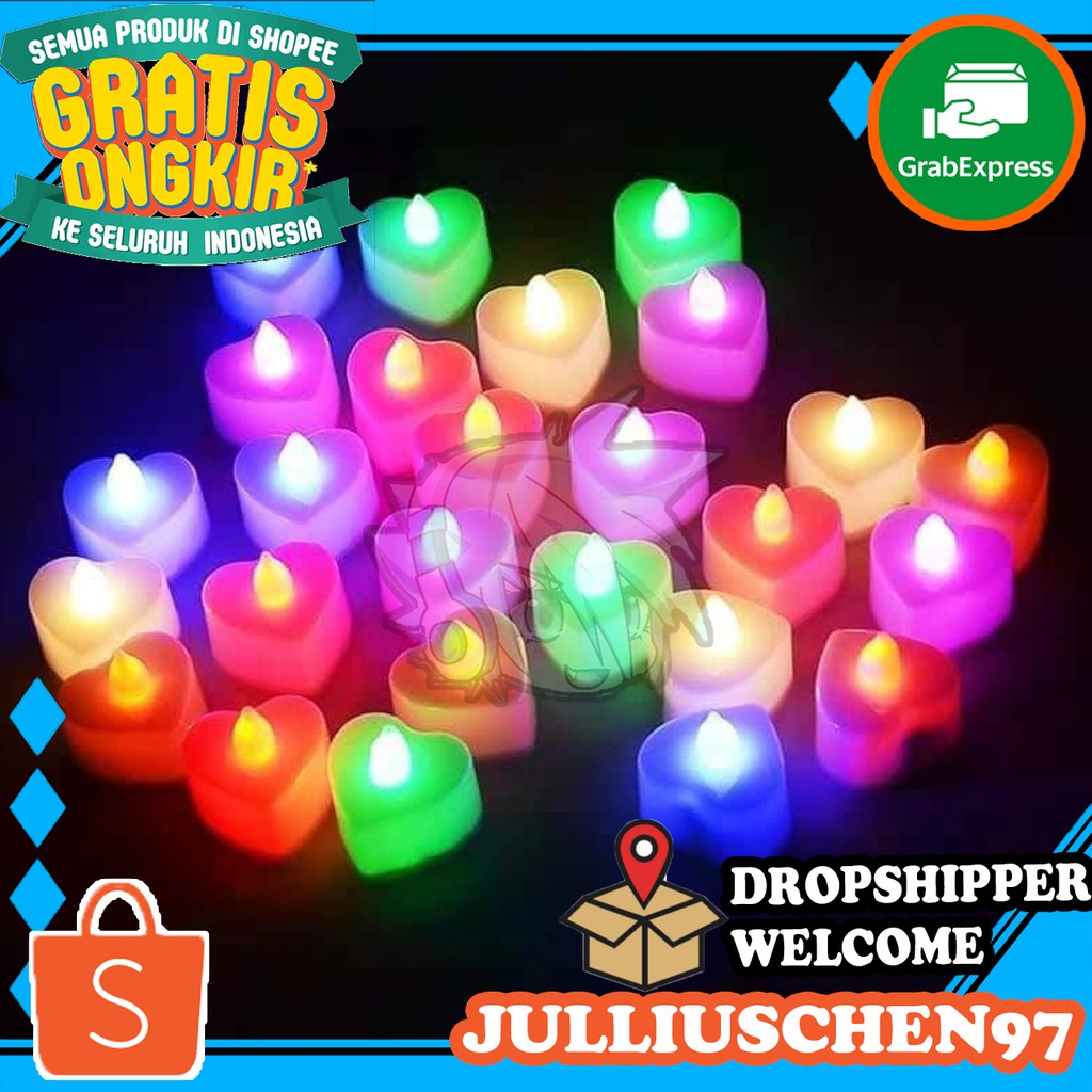 Jual Jj Chen Lamp Lilin Love Mini Led Hati Elektrik Candle Light