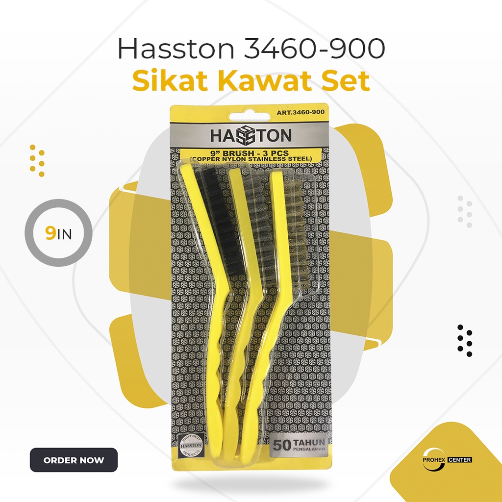 Jual HASSTON Sikat Kawat 3 Pcs Besar Besi Pembersih Karat Baja Kuningan